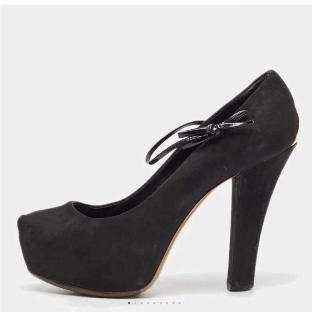 Louis Vuitton Black Suede Varennes Strap Platform Pumps - Picture 2 of 12